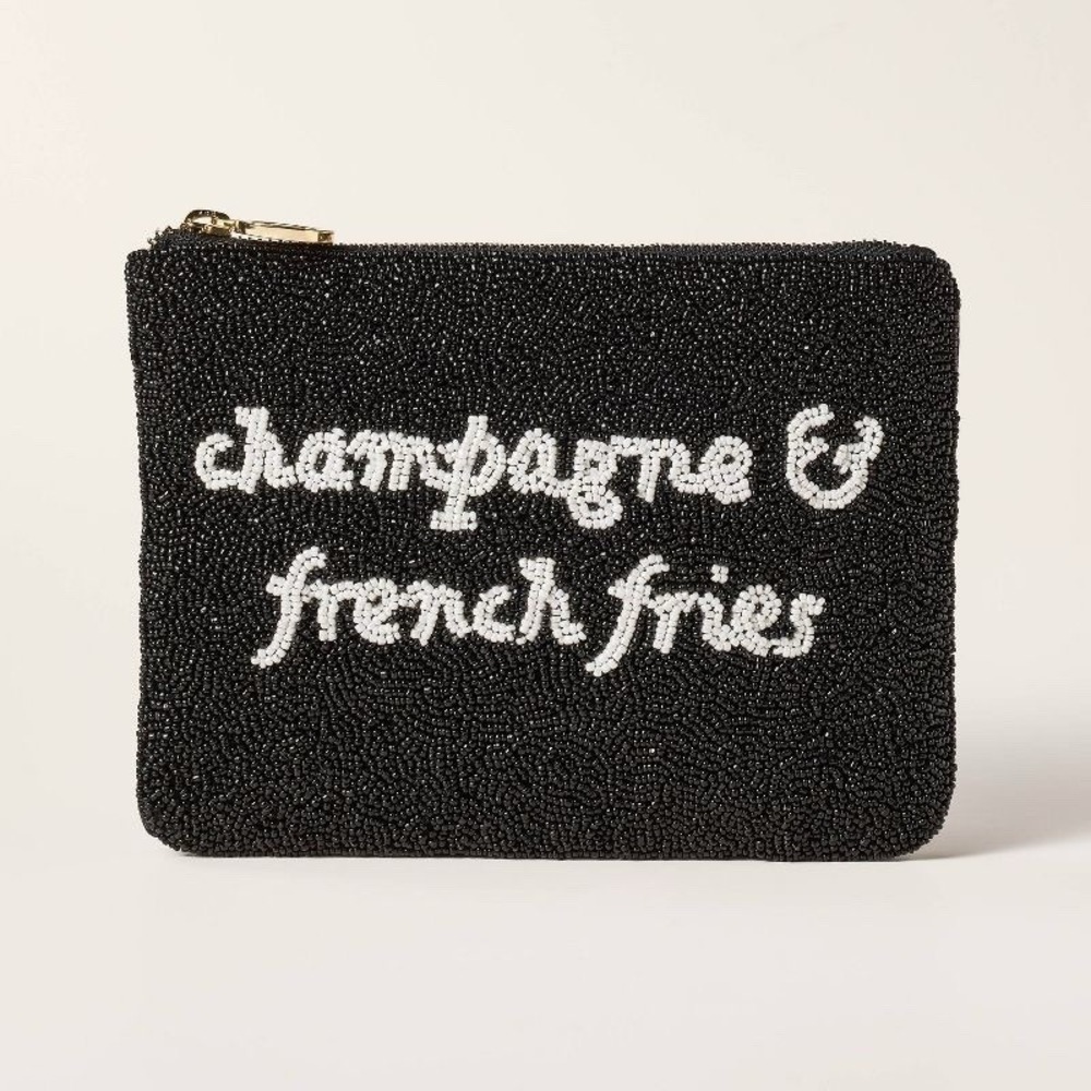 Kate Spade New York X Target Champagne and French Fries Beaded Clutch (IN HAND)✅